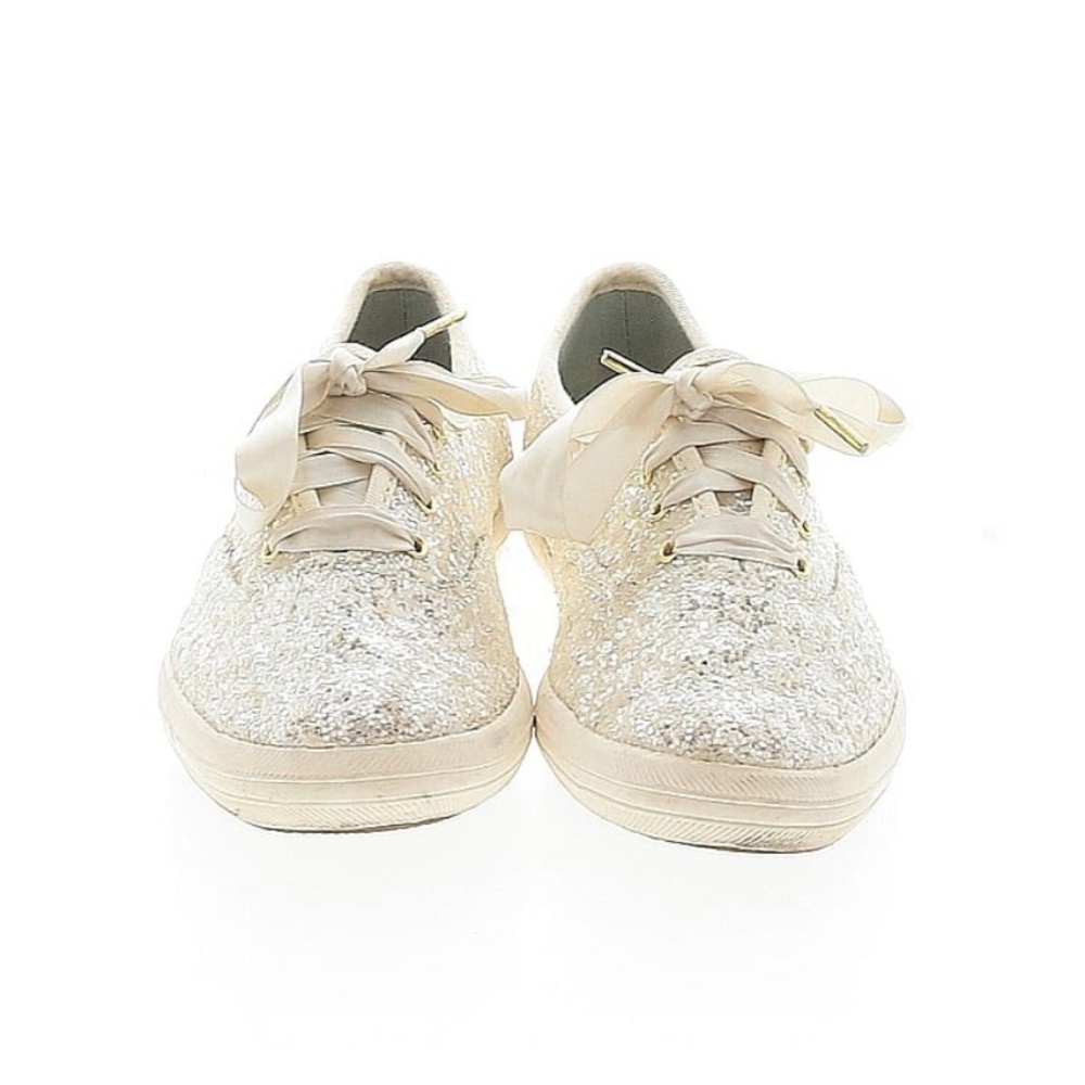 Kate Spade x Keds Sparkle Cream Wedding Sneakers with Ribbon Laces